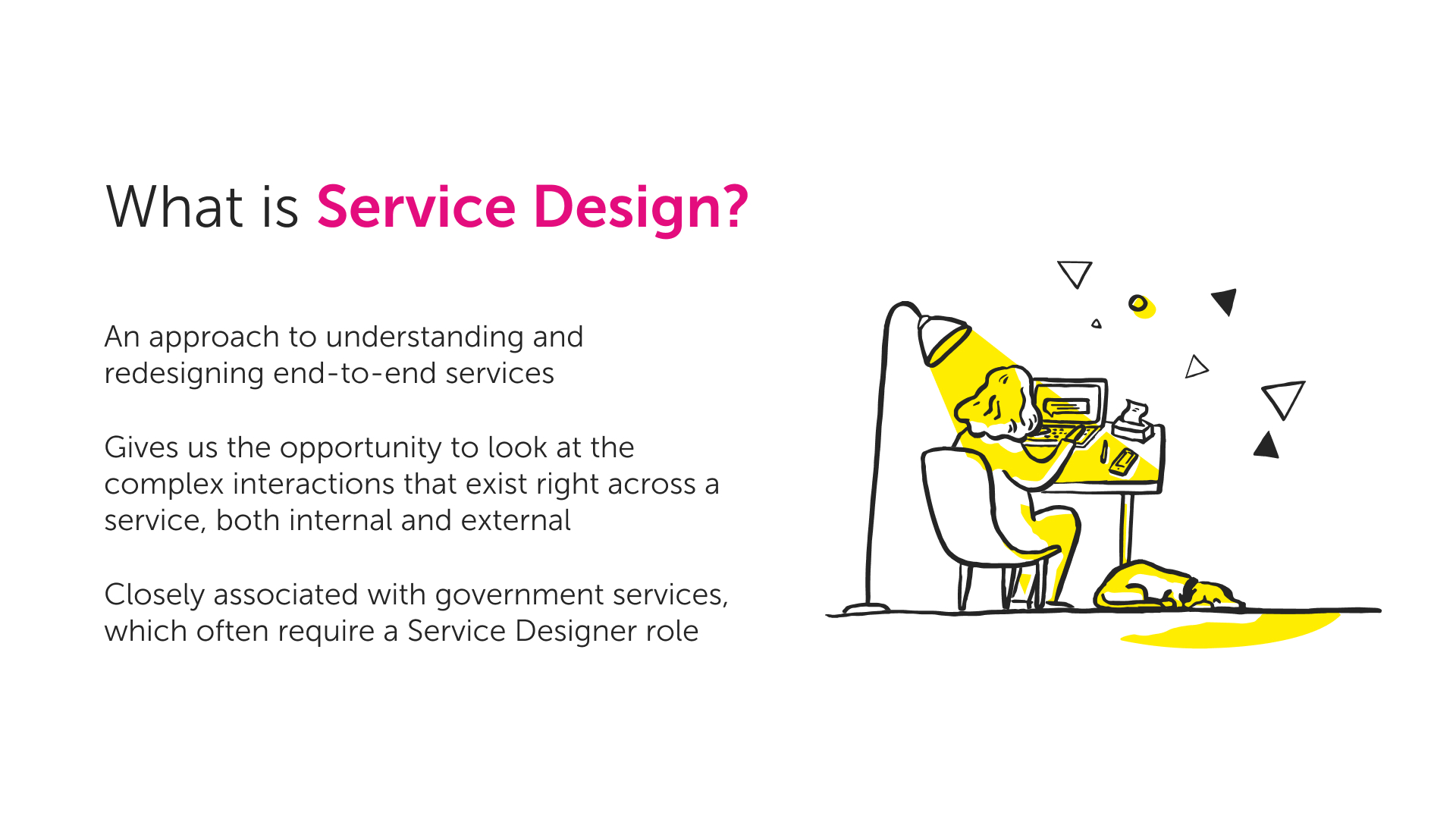 Image explaining 'What is service design?' - definitions provided in text